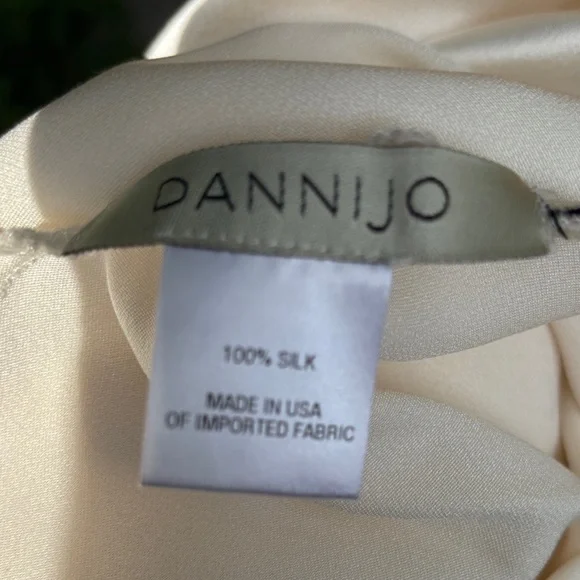 DANNIJO Ivory Satin Slip Dress - Spaghetti Strap Maxi - Picture 2 of 16